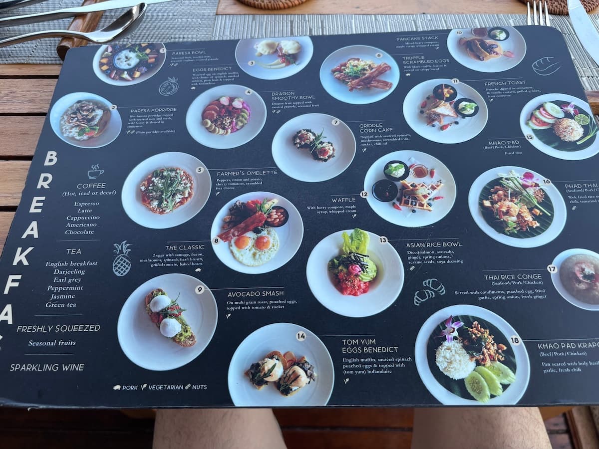 パレサ リゾート プーケット宿泊レビュー朝食ビュッフェメニュー